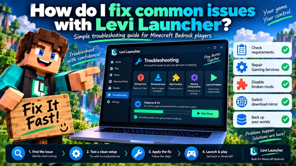 How do I fix common issues with Levi Launcher?